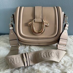 True Religion Tan Horse Shoe Saddle Bag